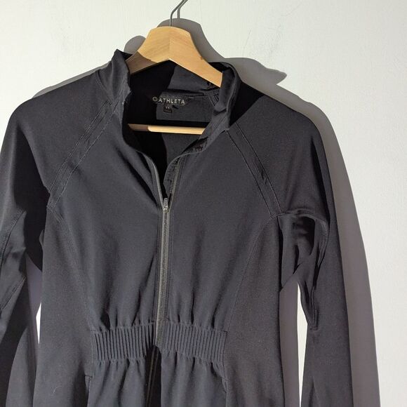 Athleta Black Full Zip Track Athletic Jacket Women's Size XS - Picture 3 of 8